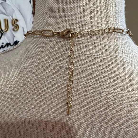5 for $30 Mixed Stone and Gold Paperclip Chain Necklace - Picture 5 of 5